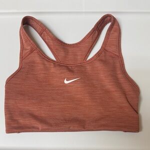Nike Women's size Small logo swish pinkish brown Sports Bra